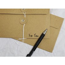 청첩장 초대장 엽서 카드 편지 하도메 무지 고급 크라프트 단추 봉투 케이스 끈편지