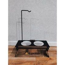 캠핑 강아지밥그릇 급수급식기 애견급수기 애완 동물 고양이 휴대용 고급 밥그릇 애견용품, 그릇 홀더 + 라이트 스탠드