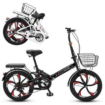 접이식 자전거 미니밸로 경량 완조립 미니 20인치 출퇴근 여성용, 22인치, 7단 블랙 스포크휠