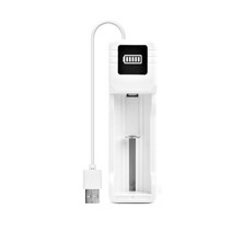 범용 1 슬롯 배터리 USB 충전기 어댑터 LED 스마트 리튬 이온 18650 26650 14500 충전식, [01] WHITE, 01 WHITE