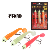 FAMI 갈치루어웜 칼치셋 1세트 3개입 축광 물결채비, 12g