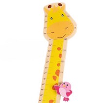 KC안전 2명 아이 성장 표시 기린 모양 원목 키재기 어린이집 신장측정기 키재기장식 유치원