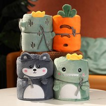 애니멀 캐릭터 극세사 인형 무릎담요 대형담요 휴대용이불
