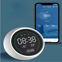 공기질측정기 휴대용 5in1 Wifi 스마트 이산화탄소 측정기 온도 습도 디지털 공기 품질 모니터 CO2 센서 감지기, 한개옵션0