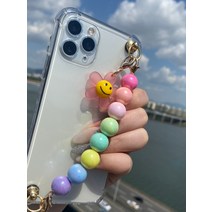아이폰 갤럭시 LG 진주 구슬 스트랩 손목 체인 핸드폰줄 폰케이스SL152 알록구슬핑거스트랩(핑꽃키링)