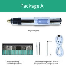 무선샌딩기 연마기 사포 무선 그라인더 조각 펜 3.7V 미니 마이크로 회전 공구 그라인딩 그리딩 전기 전동 연마 기계, [02] Package A
