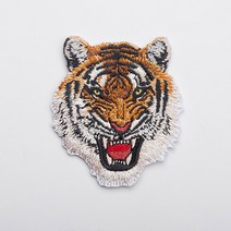 옷수선 리폼 맹수 와펜 자수패치 성 난 호랑이소형, 1개