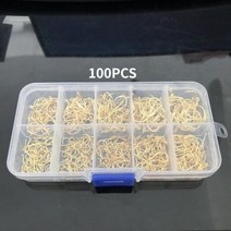 플라이 낚시 지프 가시 잉어 후크 Aorace 낚시 후크 세트 탄소강 단일 원 낚시 후크 바다 태클 액세서리 100 개, GOLD