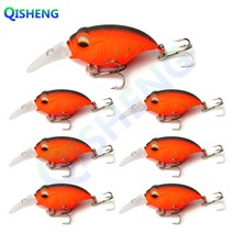 [QISHENG] 크랭크 미노우 7개입/세트 탑워터 스틱베이트 플로팅크랭크 하드베이트 루어 배스낚시, 오렌지색, 5g