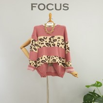 포커스 레오파드 포인트 라운드 니트(FW1K7KT03492)