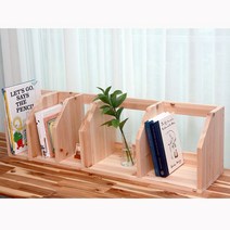 시둥마켓_원목책꽂이 정리 화일 북앤드 상정리 우드선반 진열장 가벼운 수납장 데스크 거치대 책장, 삼나무 원목 책꽂이 L
