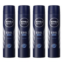 니베아 맨 쿨킥 스프레이 데오드란트, 200ml, 4개