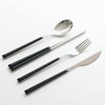 메나르 델보브 커트러리 2인 8p 세트, 블랙, 숟가락2 + 젓가락2 + 포크2 + 나이프2