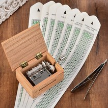 종이 오르골 수동 악보 선물 구멍 펀치와 10pcs 스트립 음악 움직임 상자 홈 15, 없음