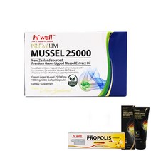 하이웰 [공식판매점] 프리미엄 초록입홍합 오일 25000mg, 100정, 2개