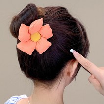 똥머리 고정용 플라워 머리끈 2개 헤어머리끈 깔끔