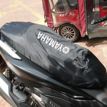 야마하 엔맥스125 NMAX155 바이크 시트커버 쿠션커버 자외선차단 방수 튜닝 커스텀, 블랙