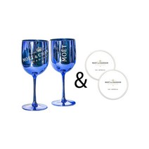 Moet Chandon 모엣샹동 샴페인 잔 x 2개 블루 컵받침 포함