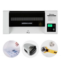 카피어랜드 프로라미 코팅기 화이트 LCD A3 4롤러 고급형 스틸 HC-4340D +코팅지+코너라운더+롤러커터