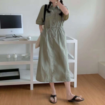 바스락카라반팔원피스(아노락) Collar short-sleeved dress (anorak)