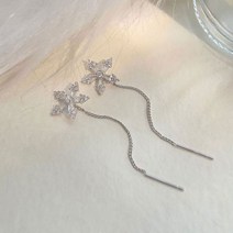 우아한 블링 술 멀티 레이어 체인 라인석 귀걸이 트렌디한 한국 하트 파티 주얼리 선물