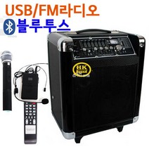 무선마이크2채널 이동식 앰프스피커 블루투스 FM, (무선핸드+무선핸드)
