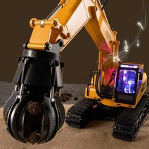 무선조종포크레인 키덜트 완구 유압 회전 대형 굴삭기, 11채널 업그레이드 버전 배터리 1개