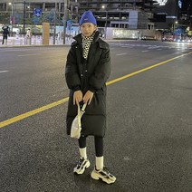 여성용 파카 후드 롱 다운 자켓 오버사이즈 코트 아우터 가볍고 따뜻한 패딩점퍼