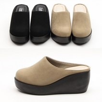 에스큐에스샵 버드 통굽슬리퍼 - 스웨이드 키높이 숙방 막힌 여자 슬리퍼 7.5cm 높은굽 실내화