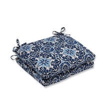 Pillow Perfect 586717 실외/실내 목판 프리즘 라운드 코너 의자 쿠션 102.9cm x 53.3cm40인치 21인치 블루 USA 미국, Square Corner Seat Cushions, 1