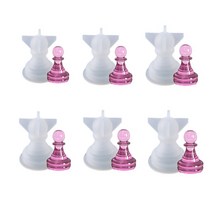 석고 DIY 체스 조각 크리스탈 에폭시 수지 금형 퀸 킹 6 입체 실리콘 금형, 6pcs Soldiers
