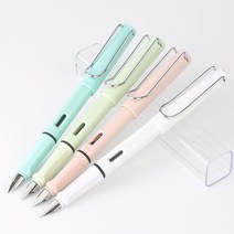 버터필감 마카롱 만년필 저가 입문 선물, 투명 하드 케이스, 화이트, EF