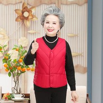 할머니 조끼 여성 레트로 베스트 중년 빅사이즈 김장조끼 엄마