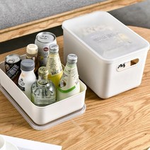 뚜껑있는 다용도 수납함 리빙 수납 박스, 화이트 3호