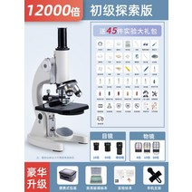 현미경 광학현미경 초등학생용 초정밀 실체현미경 휴대용 확대경, x12000배 10개 표본