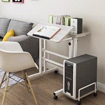 각도조절 높낮이 조절 강연 스텐딩 컴퓨터테이블, 화이트