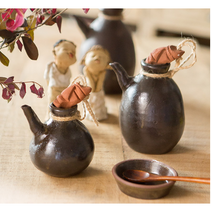 옹기 간장주전자 양념호리병 전통주병 막걸리통 양념보관, 대