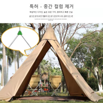 불멍 파이어 쉘터 화목 난로 티피 텐트 리빙쉘 노미들폴 사계절 BC캠핑 피라미드 스모크 윈도우 셸터 A타워 단열 썬크림 방수 아웃도어, 2.4 어울리는 갈색 바탕 천