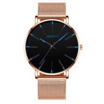 제네바 패션 손목시계 브라운레더