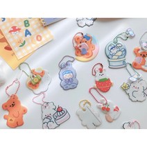 [당일출고] DIY 이름표 네임택 만들기 공룡 곰돌이 캐리어 가방 네임텍 가방고리 키링 만들기