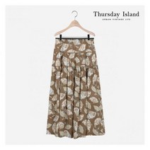 [써스데이아일랜드][Thursday Island] 여성 부채 패턴 티어드 스커트(T214MSK243W) 396507