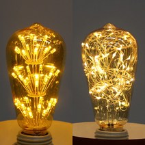 더브라이트 LED 에디슨 전구 ST64 눈꽃/은하수 3W, 눈꽃