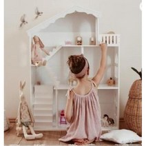 원목 완구 북유럽스타일 소꿉놀이 우드 인형집 화이트빌라 선물, 화이트