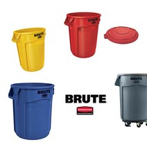 러버메이드 벤티드 브루트 원형 컨테이너 BRUTE 휴지통 다용도 정리함 원두보관 사료통, 빨강(뚜껑O), 121L