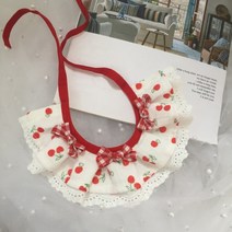 인식표 네임텍 강아지등록 반려동물칩 레이스 개 두건 프린트 소프트 칼라 드레스 애완 동물 네커치프 용품 고양이 스카프 꽃 리본 치와와 강아지 새끼 목줄, [04] L-30cm string20cm, [12] 12