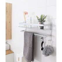 개성공방 강력한 벽부착 2단 멀티 수건선반, 1개