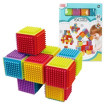 돌아기블럭 아기블럭 어린이집교구 20PCS 블럭쌓기 블럭장난감, 혼합