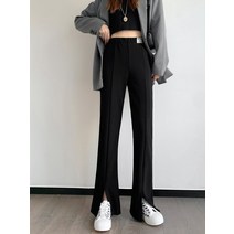 세미 부츠컷 팬츠 145 트임 캐주얼바지 여성 2022 봄계절 작은 코디 150 키커 보이는 맥시 긴바지 4546582187