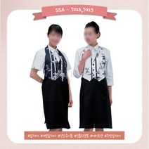 조끼형 앞치마 SSA-7028 7029 식당 주방 서빙용앞치마 에이프런 업소용앞치마 단체유니폼 로고자수 나염 전사, FREE, SSA-7028(네이비)