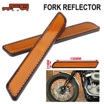 호환 할리데이비슨 오토바이 2 pcs 플라스틱 프론트 포크 반사경 하부 다리 슬라이더 안전 경고 하부 다리 슬라이더 dyna super glide fxd, 없음